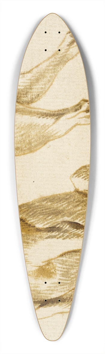 Frans Snyders - Studies of Dogs 39.3 inch art pintail longboard deck