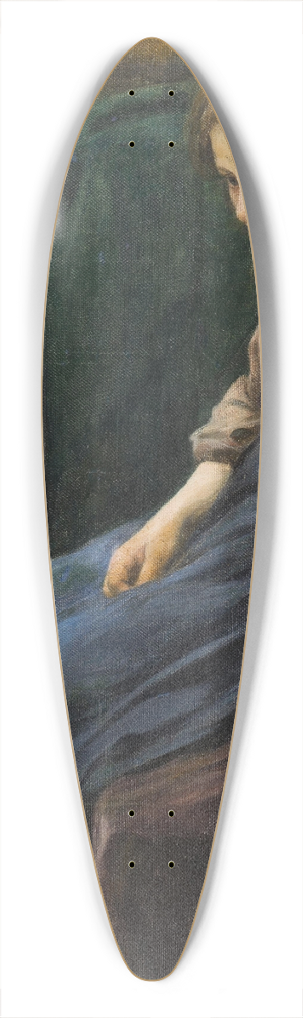 Frantiek indel - A Sitting Girl 39.3 inch art pintail longboard deck