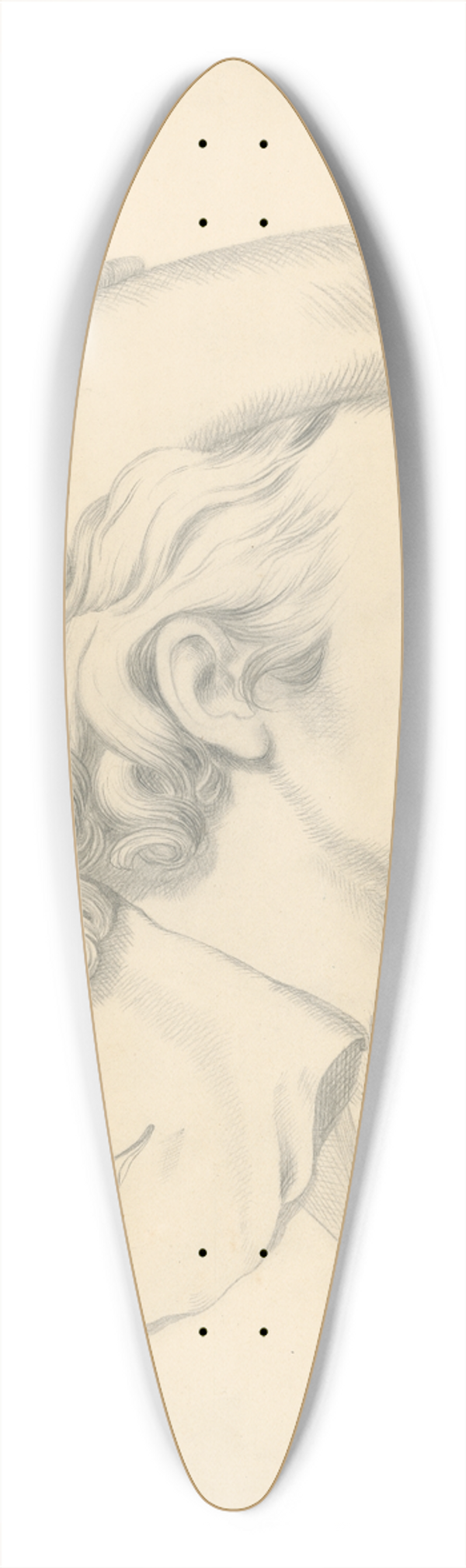Frantiek Klimkovi - Head of a man with a beard 39.3 inch art pintail longboard deck