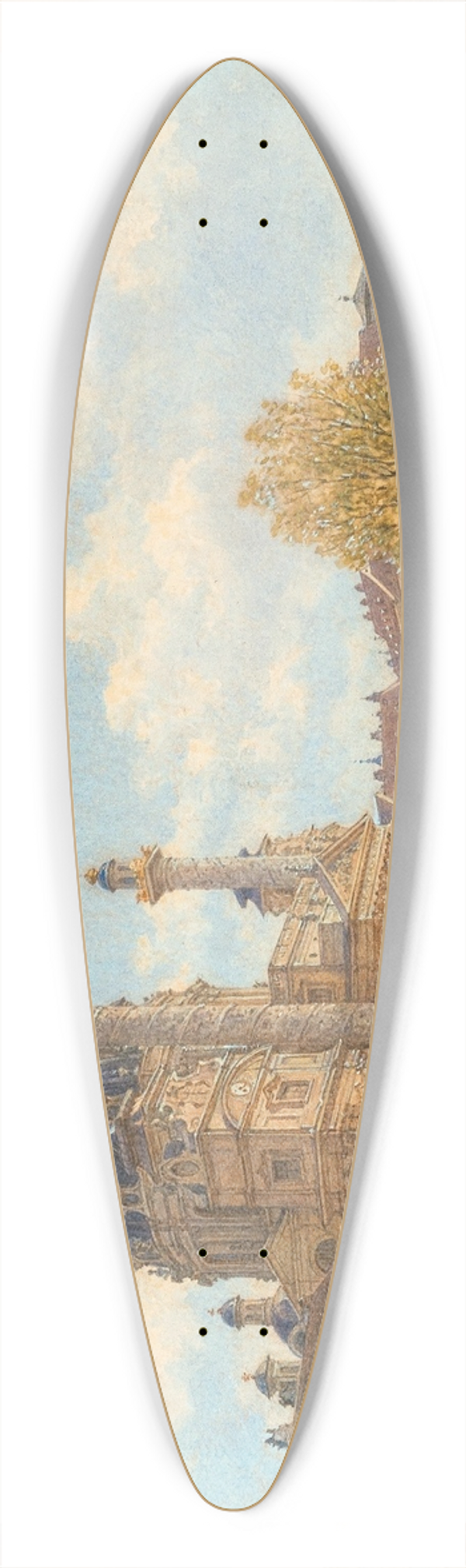 Franz Alt - A view of Saint Charless church with strollers 39.3 inch art pintail longboard deck