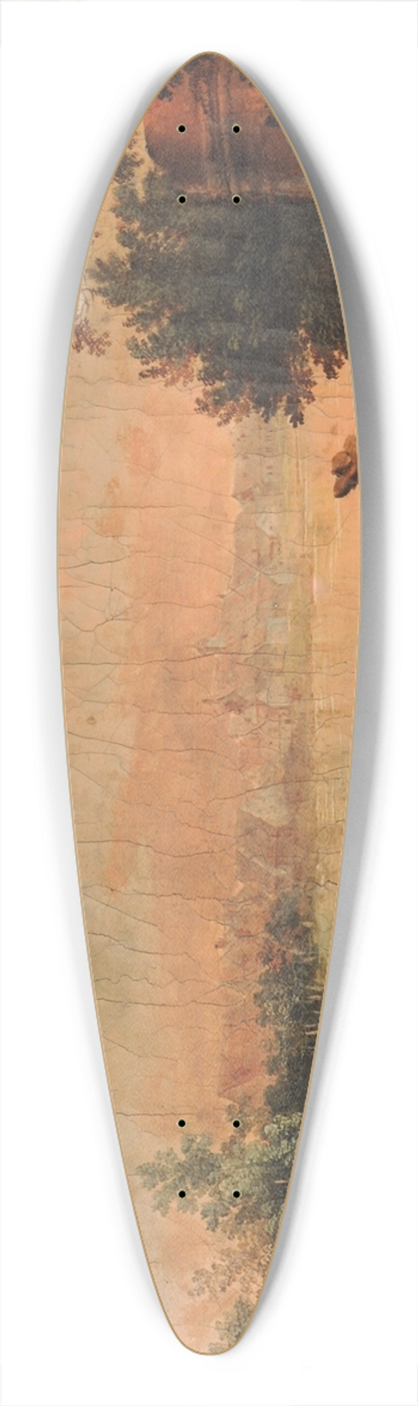 Franz Feyerabend - Landscape in the Evening 39.3 inch art pintail longboard deck