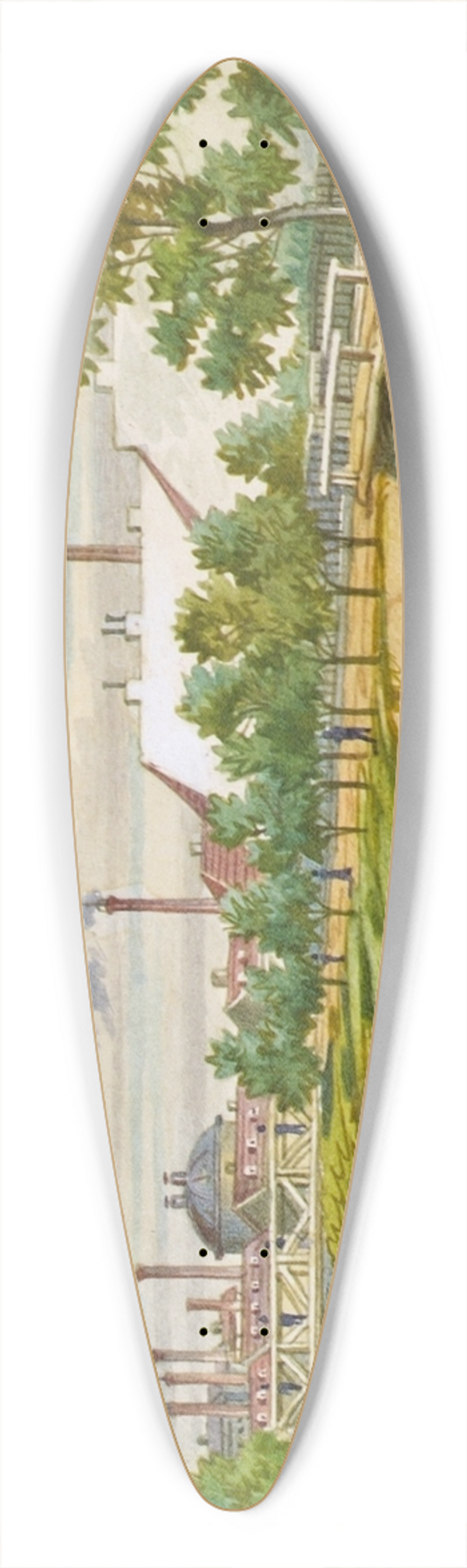 Franz Gerasch - Der Hoblingersteg ber den Wienfluss (Gaudenzdorf) 39.3 inch art pintail longboard deck