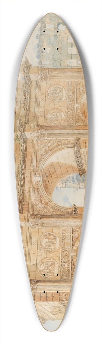 Franz Kaisermann - The Arch Of Constantine And Part Of The Colosseum 39.3 inch art pintail longboard deck