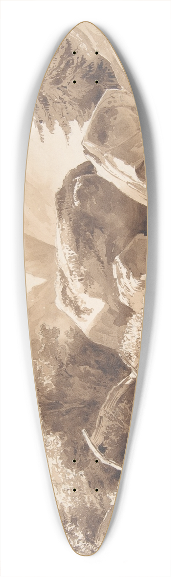 Franz Kobell - Mountainous Landscape with a Brook 39.3 inch art pintail longboard deck