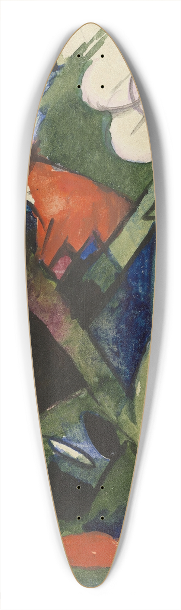Franz Marc - Four foxes 39.3 inch art pintail longboard deck