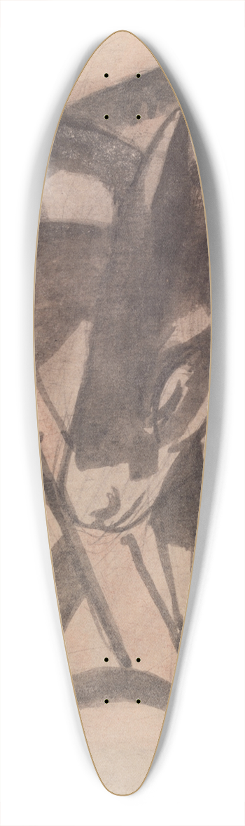 Franz Marc - Two Donkeys 39.3 inch art pintail longboard deck