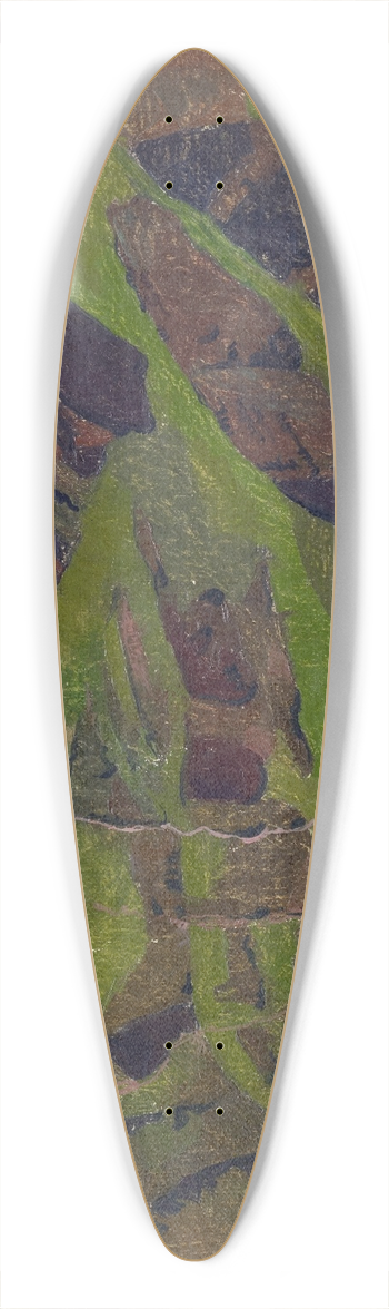 Franz Marent - Mountain Motif 39.3 inch art pintail longboard deck