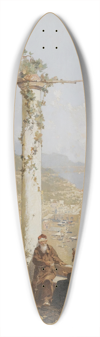 Franz Richard Unterberger - Amalfi Above The Bay Of Naples 39.3 inch art pintail longboard deck