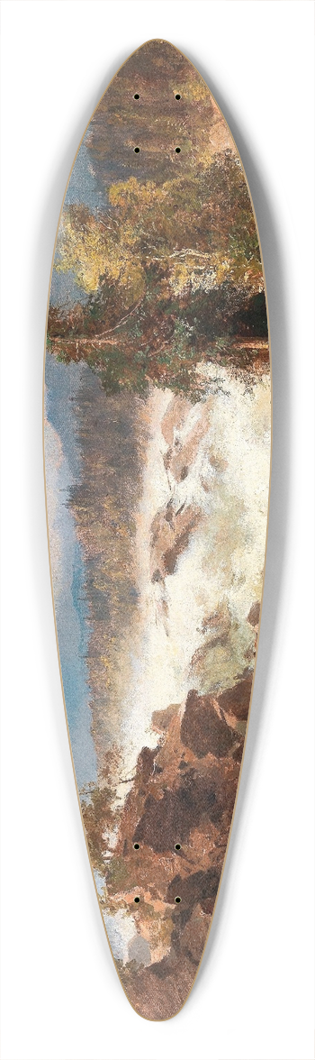 Franz Richard Unterberger - Thundering Waterfall 39.3 inch art pintail longboard deck