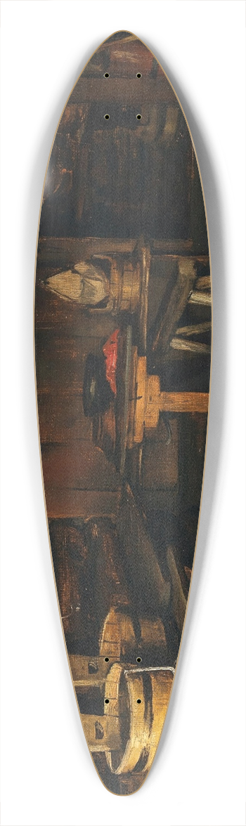 Franz von Defregger - An Alpine Hut Interior 39.3 inch art pintail longboard deck