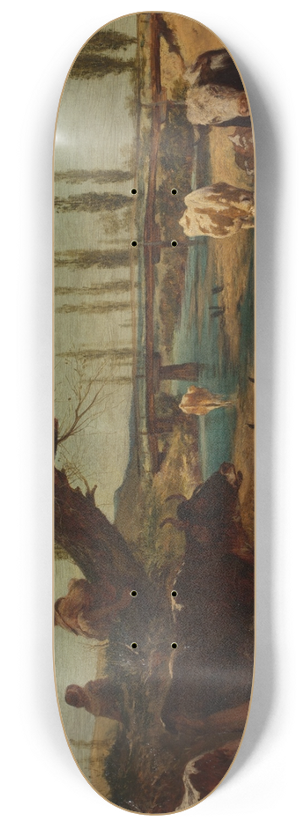 Carl Rudolf Huber - Kuhherde am Wasser 8.25 inch art skate deck