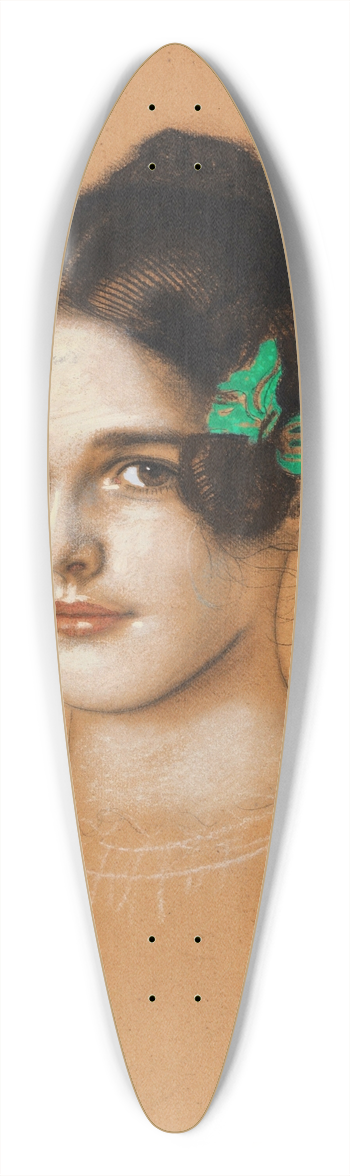 Franz von Stuck - Bildnis der Tochter Mary mit grnen Schleifen 39.3 inch art pintail longboard deck