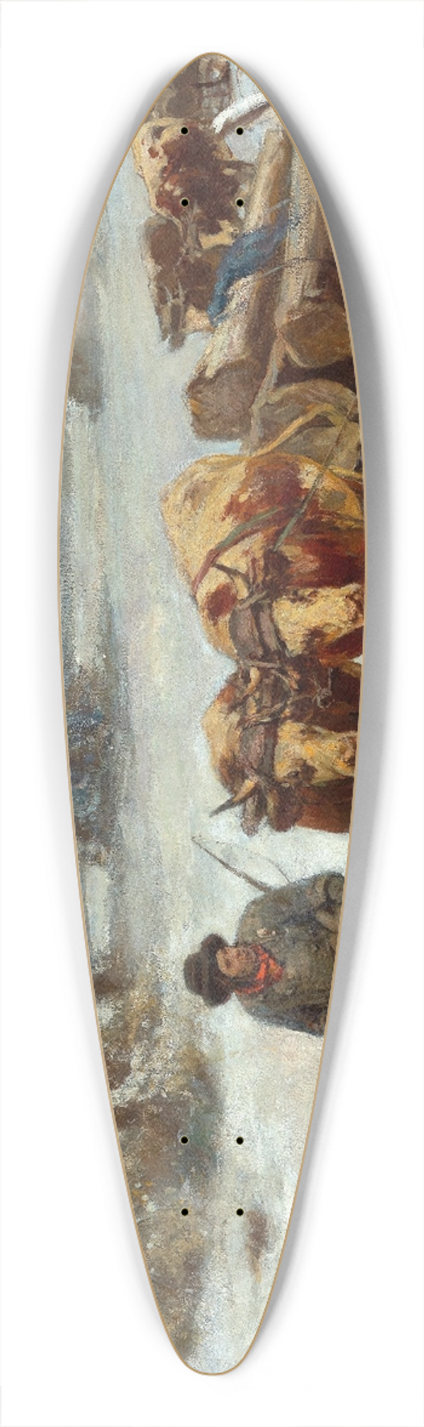 Franz Xaver von Pausinger - Loggers in Winter 39.3 inch art pintail longboard deck