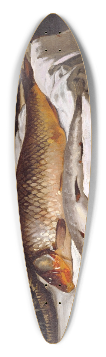 Frdric Bazille - Still Life with Fish 39.3 inch art pintail longboard deck