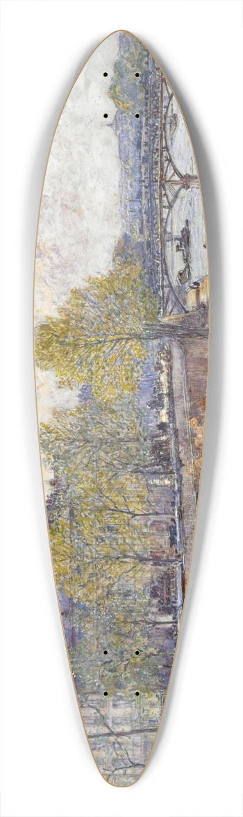 Frdric Houbron - Le quai Conti et le pont des Arts 39.3 inch art pintail longboard deck