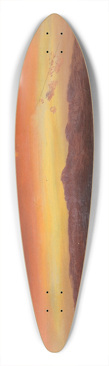 Frederic Edwin Church - Sunset 39.3 inch art pintail longboard deck