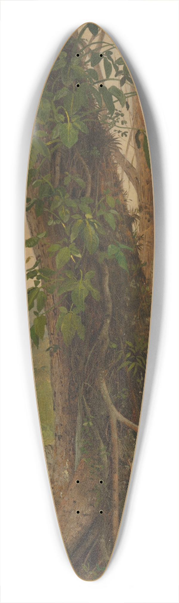 Frederic Edwin Church - Tree with Vines, Jamaica, West Indies 39.3 inch art pintail longboard deck
