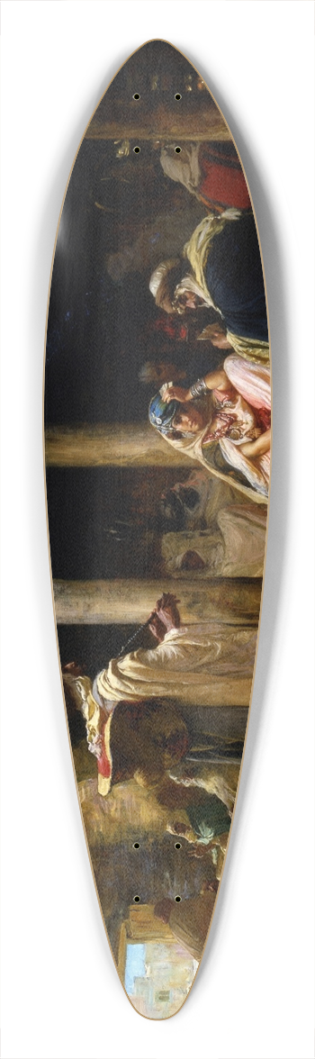 Frederick Arthur Bridgman - Cafe at Biskra, Algeria 39.3 inch art pintail longboard deck