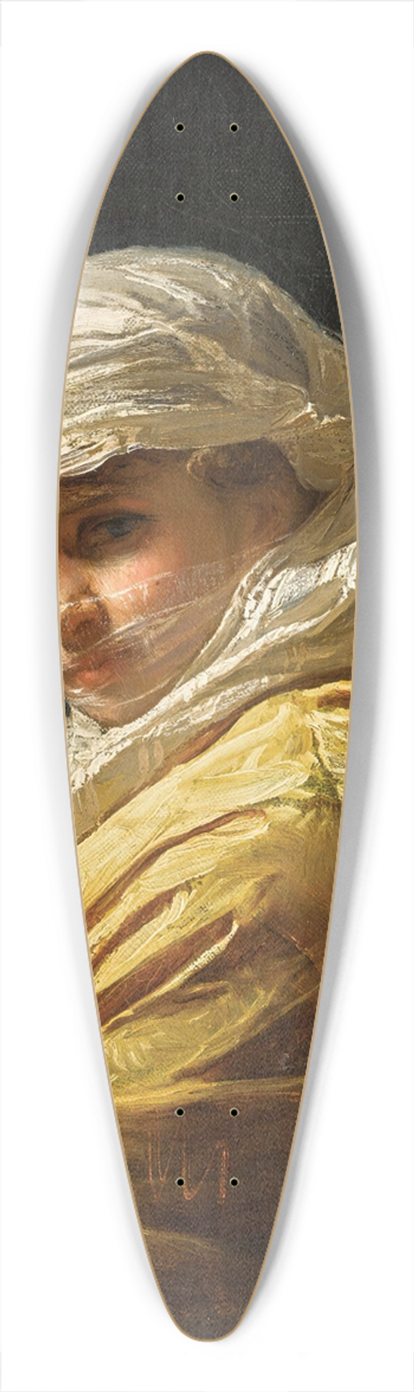 Frederick Arthur Bridgman - Young womanin a white turban 39.3 inch art pintail longboard deck