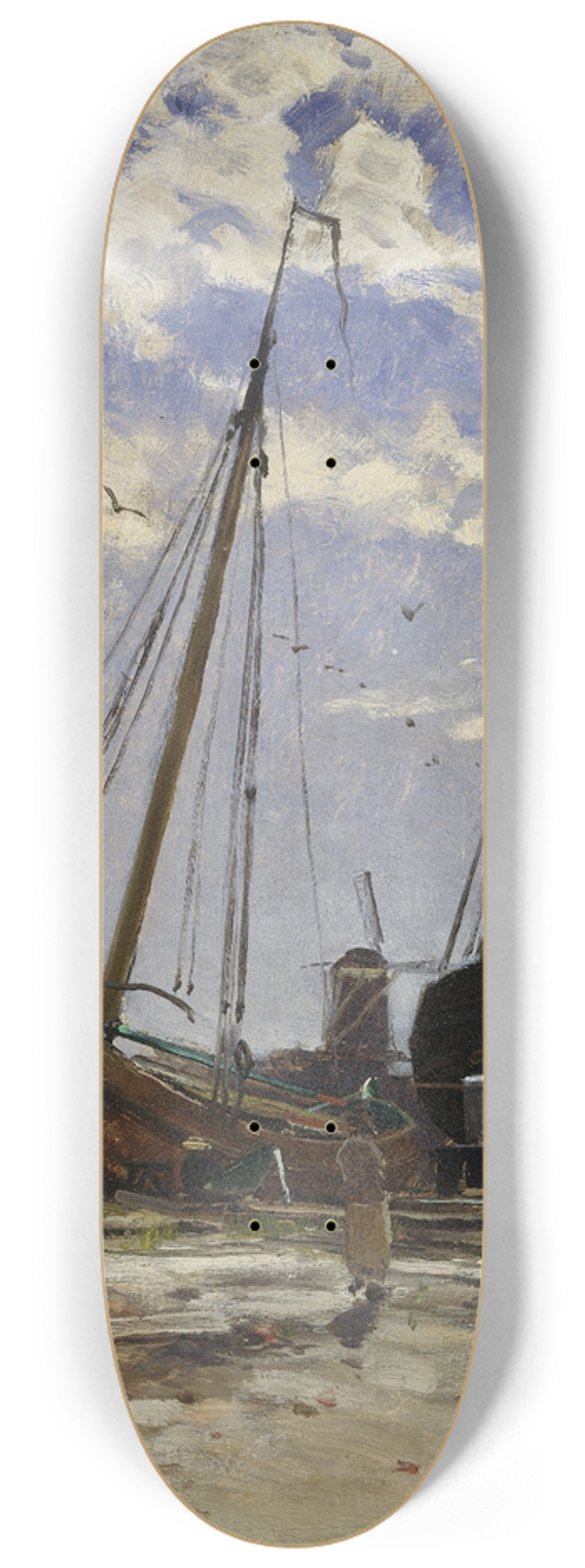 Carl Sknberg - Study for Dordrecht Harbour, 1880, Gteborgs konstmuseum 8.25 inch art skate deck