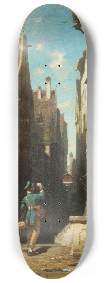 Carl Spitzweg - Der Postbote 8.25 inch art skate deck