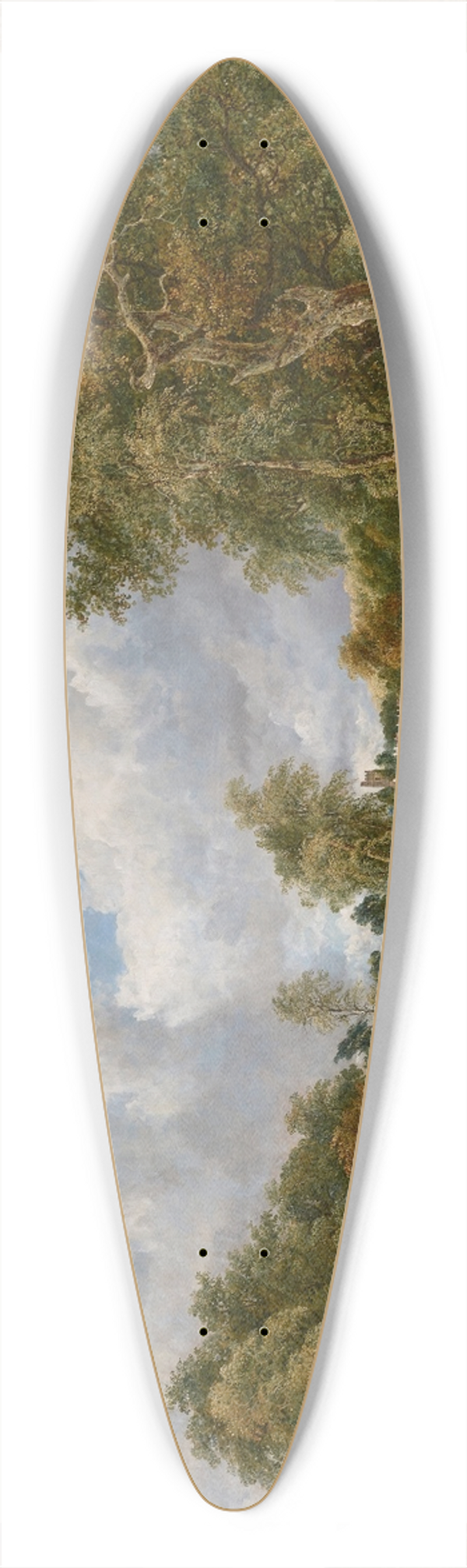 Frederick Waters Watts - Dedham Lock on the River Stour 39.3 inch art pintail longboard deck