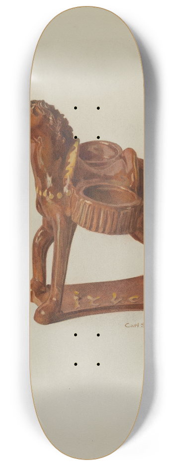 Carl Strehlau - Pa. German Ceramic Horse 8.25 inch art skate deck