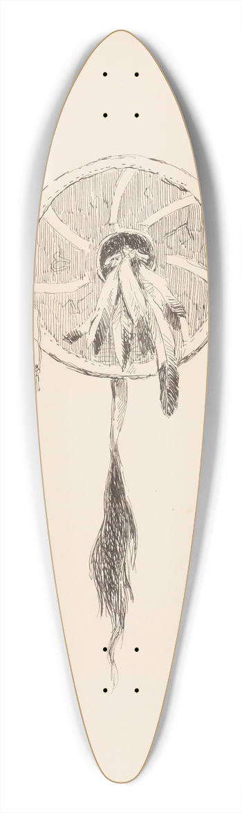 Frederic Remington - Shield, illustration for The Song of Hiawatha 39.3 inch art pintail longboard deck