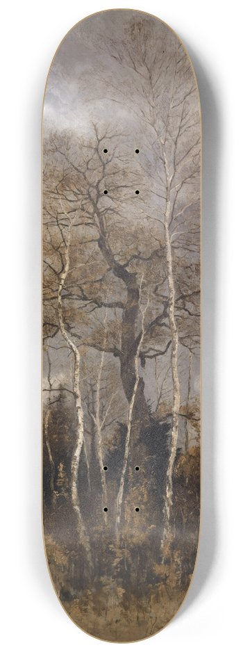 Carl Theodor Meyer-Basel - Oak and Birch Trees in Early Spring 8.25 inch art skate deck