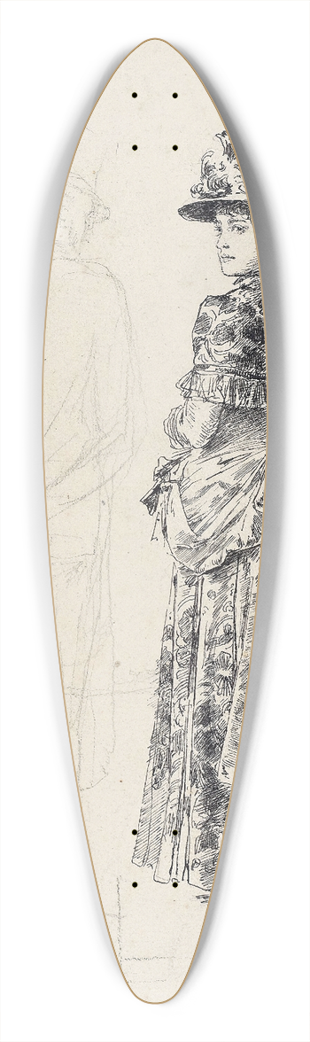 Friedrich August von Kaulbach - Paris 1885 39.3 inch art pintail longboard deck