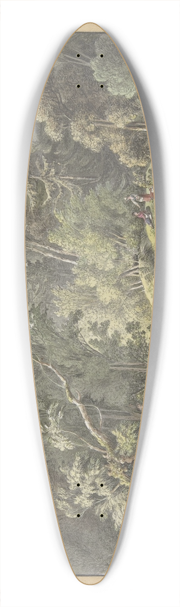 Friedrich Christian Klass - Landscape with Waterfall 39.3 inch art pintail longboard deck