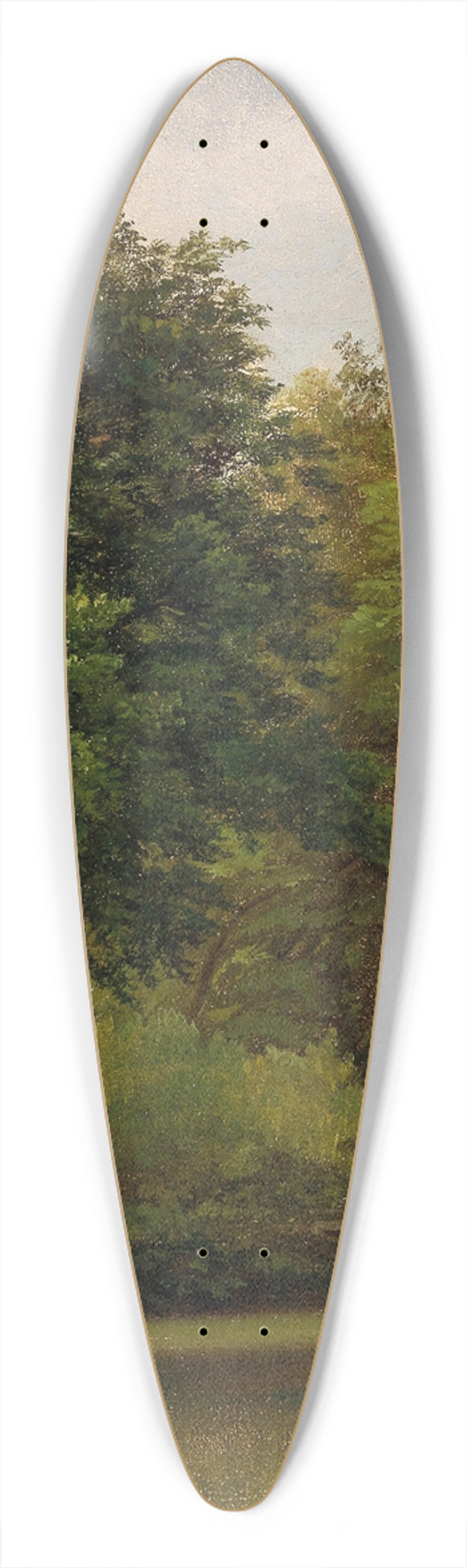 Friedrich Loos - Group of Trees in the Park 39.3 inch art pintail longboard deck