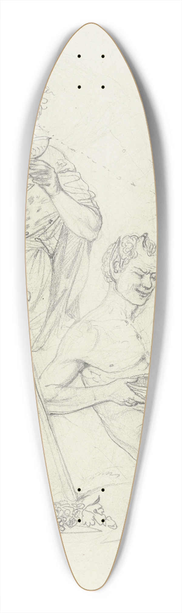Friedrich Mosbrugger  - Bacchus and Faun 39.3 inch art pintail longboard deck