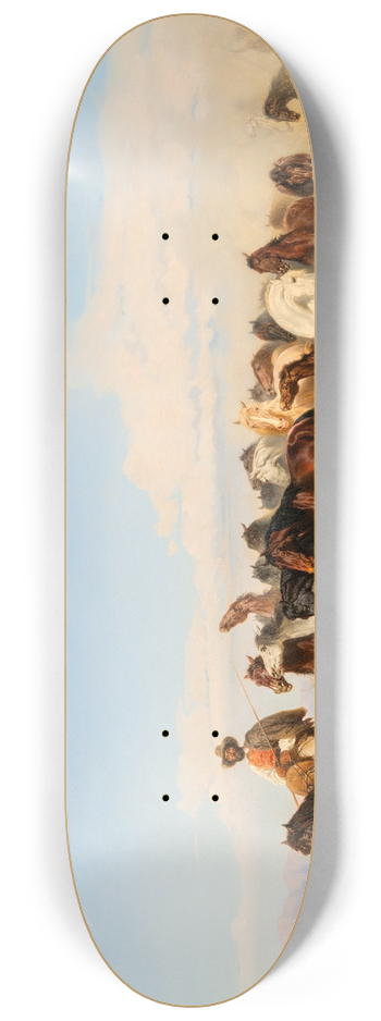 Carl Wahlbom - Horses at the Campagna 8.25 inch art skate deck