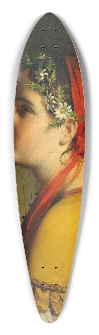 Friedrich von Amerling - Bildnis einer Dame mit Harfe 39.3 inch art pintail longboard deck