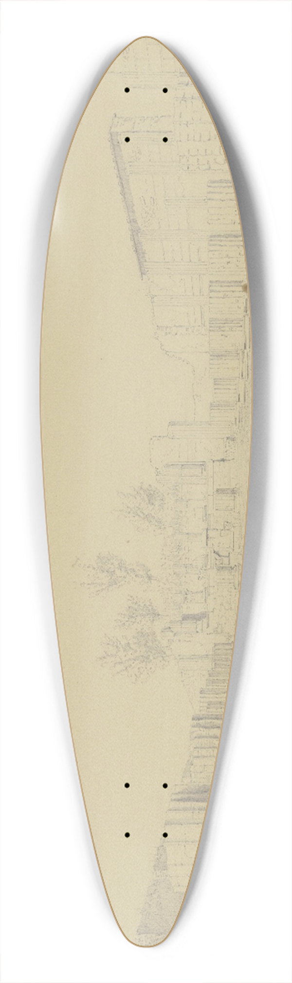 Friedrich Wilhelm Ludwig - Die sogenannte Basilika in Pompeji 39.3 inch art pintail longboard deck
