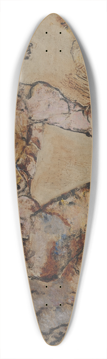 Frits van den Berghe - Sitting pink nude 39.3 inch art pintail longboard deck