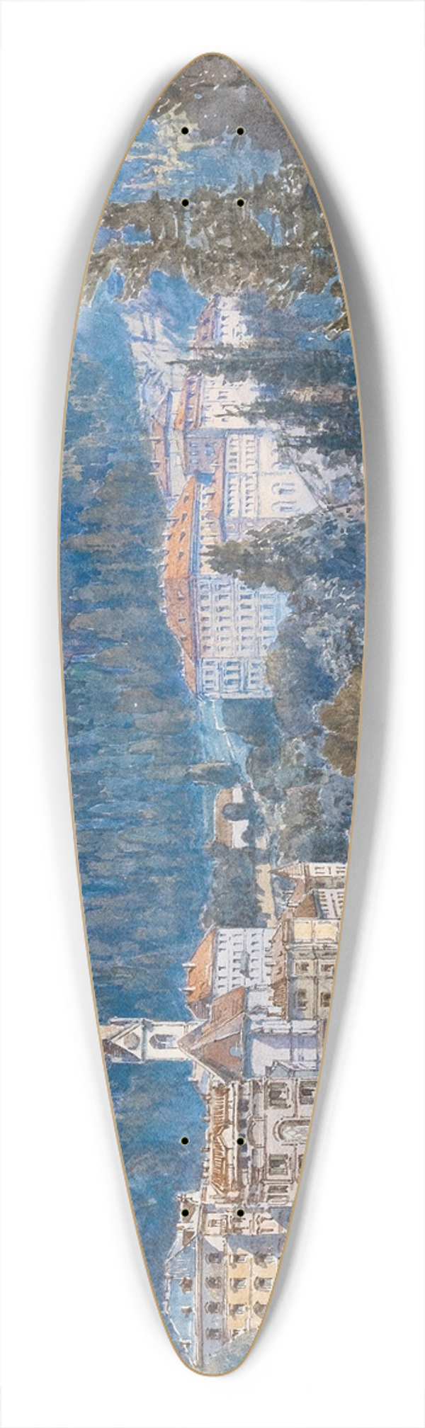 Fritz Lach - A view of Bad Gastein and the waterfall 39.3 inch art pintail longboard deck