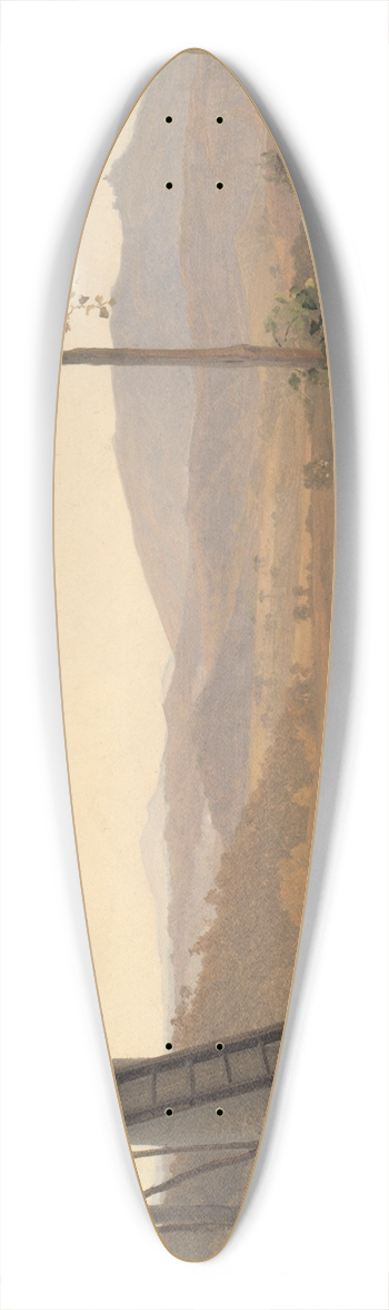 Fritz Petzholdt - Fountain and Pergola in Italy 39.3 inch art pintail longboard deck