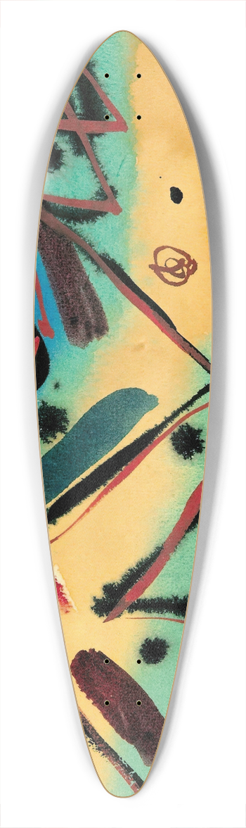 Fritz Stuckenberg - Abstrakte Komposition 39.3 inch art pintail longboard deck