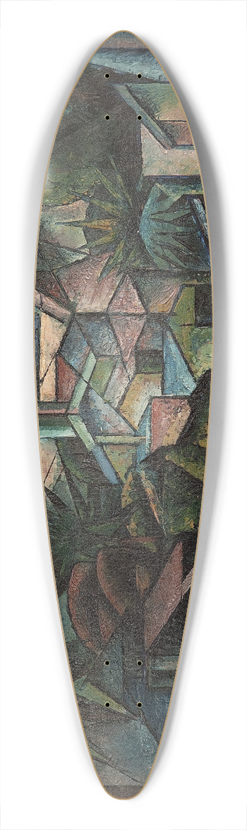 Fritz Stuckenberg - Kubofuturistische Landschaft 39.3 inch art pintail longboard deck