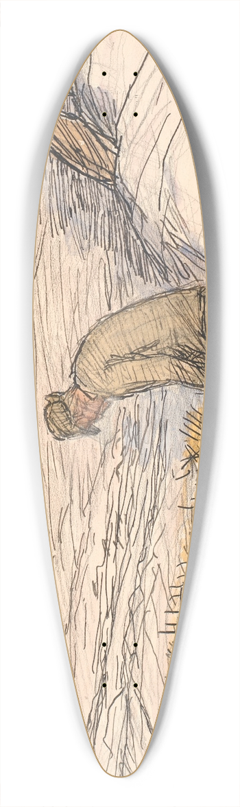 Fritz Syberg - Bonden ved den frosne s 39.3 inch art pintail longboard deck