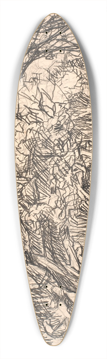Fritz Syberg - En skovs 39.3 inch art pintail longboard deck
