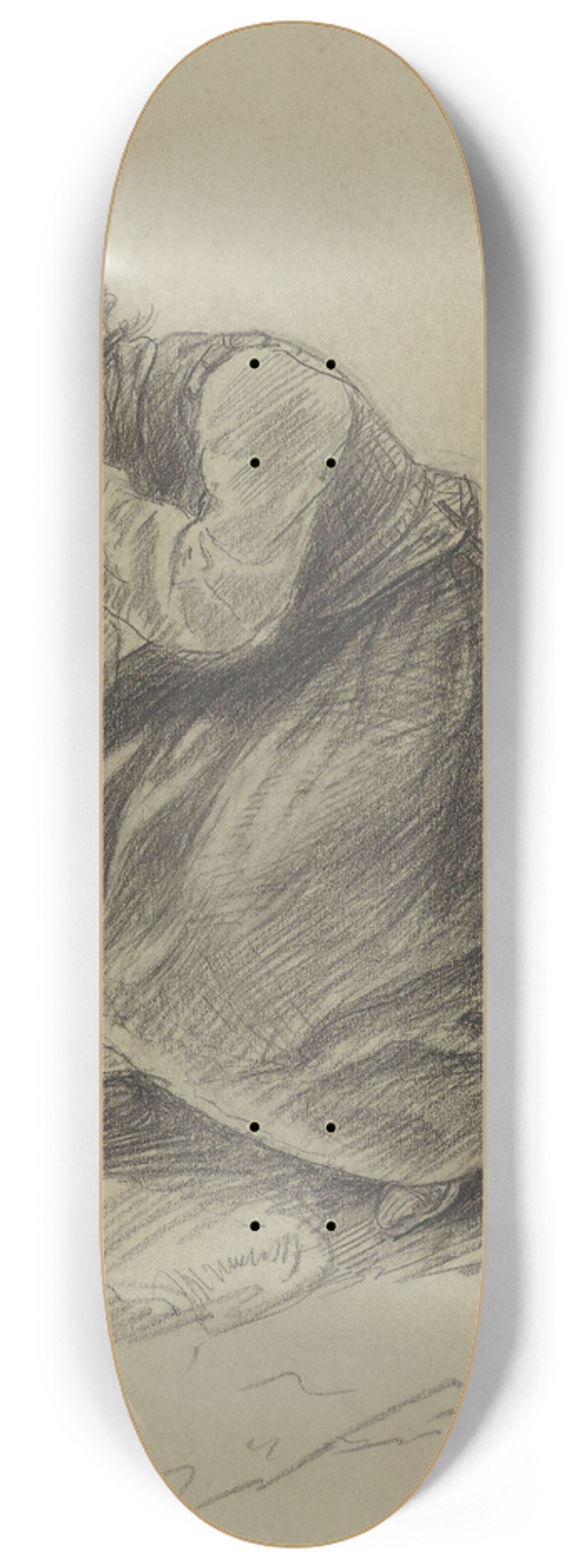 Adolph Tidemand - Sittende ung pike med hodet i hendene 8.25 inch art skate deck