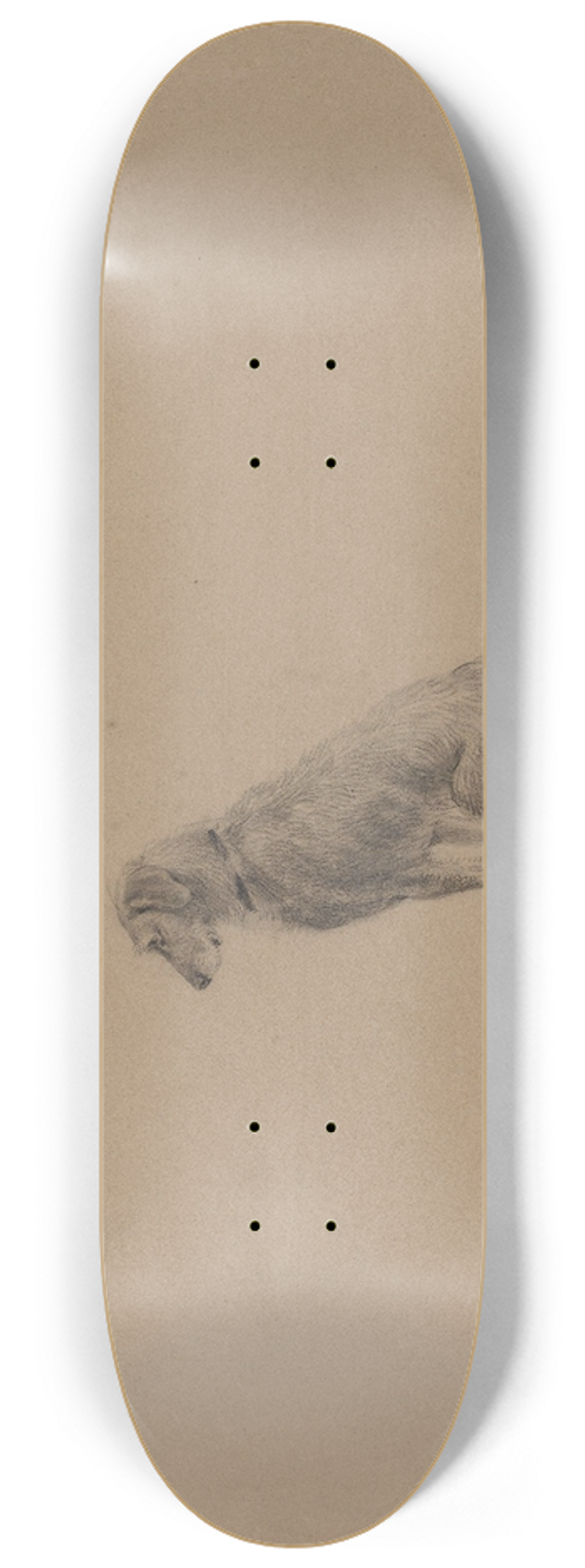 Adolph Tidemand - Sitting dog 8.25 inch art skate deck