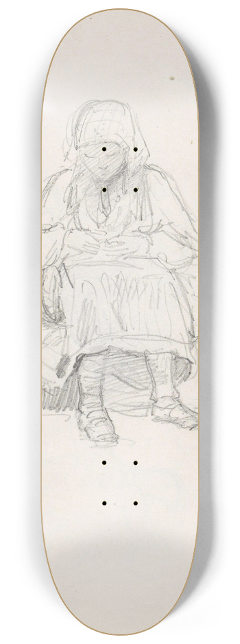 Adolph Tidemand - Sitting female figure 8.25 inch art skate deck