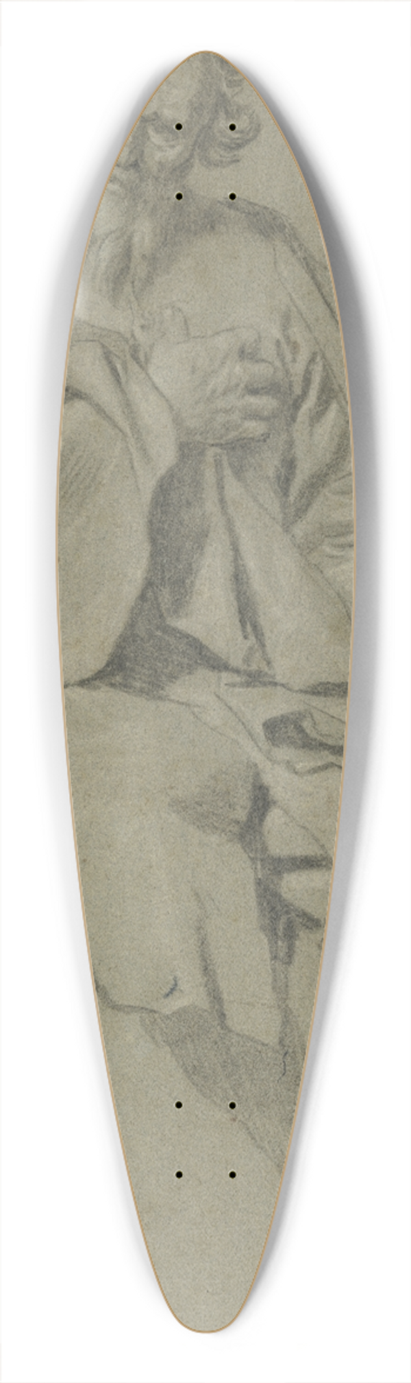 Gabriel Metsu - Brtiger Mann sitzend nach rechts, die Rechte auf die Brust gelegt 39.3 inch art pintail longboard deck