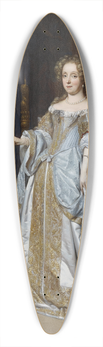 Gabriel Metsu - Portrait of Lucia Wijbrants 39.3 inch art pintail longboard deck