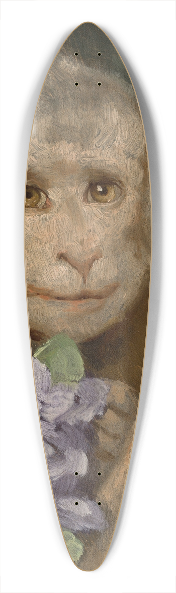 Gabriel von Max - Monkey with a bouquet of violets 39.3 inch art pintail longboard deck