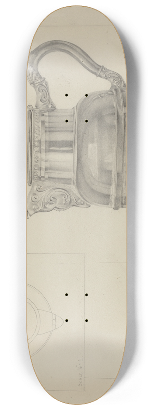 Carmel Wilson - Silver Teapot 8.25 inch art skate deck